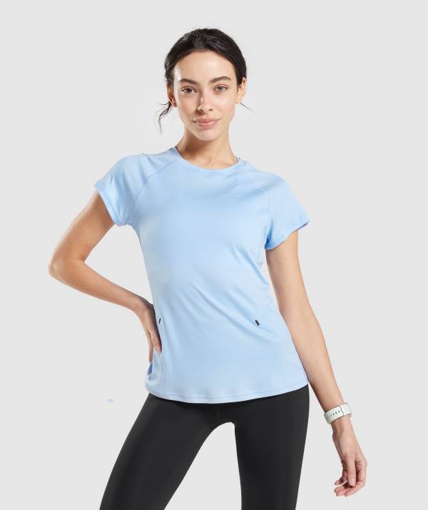 Damske Tricka Gymshark Speed Siva Modre | OP7291308